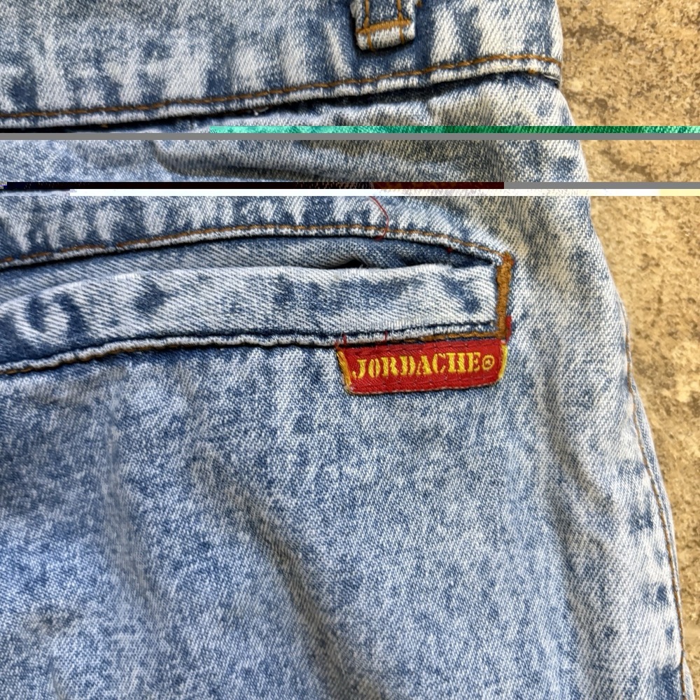 Vintage Jordache Studio Acid Wash Pleated Jeans Sz 15/16 Night Waist Mom 80's - Picture 6 of 7